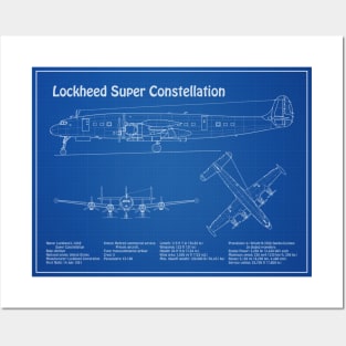 Lockheed L-1049 Super Constellation Blueprint - AD Posters and Art